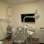 Procedure room with dental chair